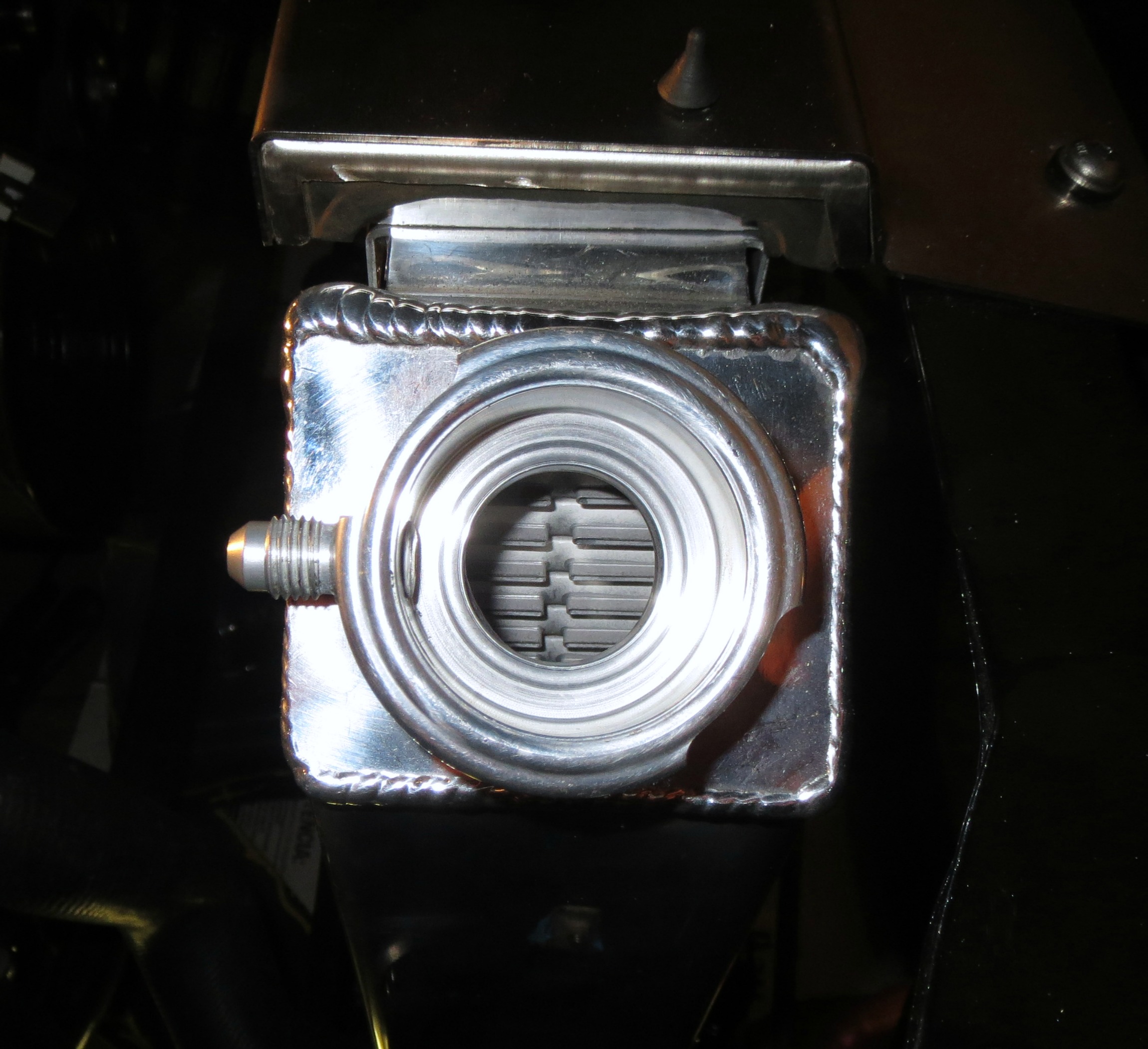 Billet Specialties radiator overflow tank Overflow lines can Be Cool